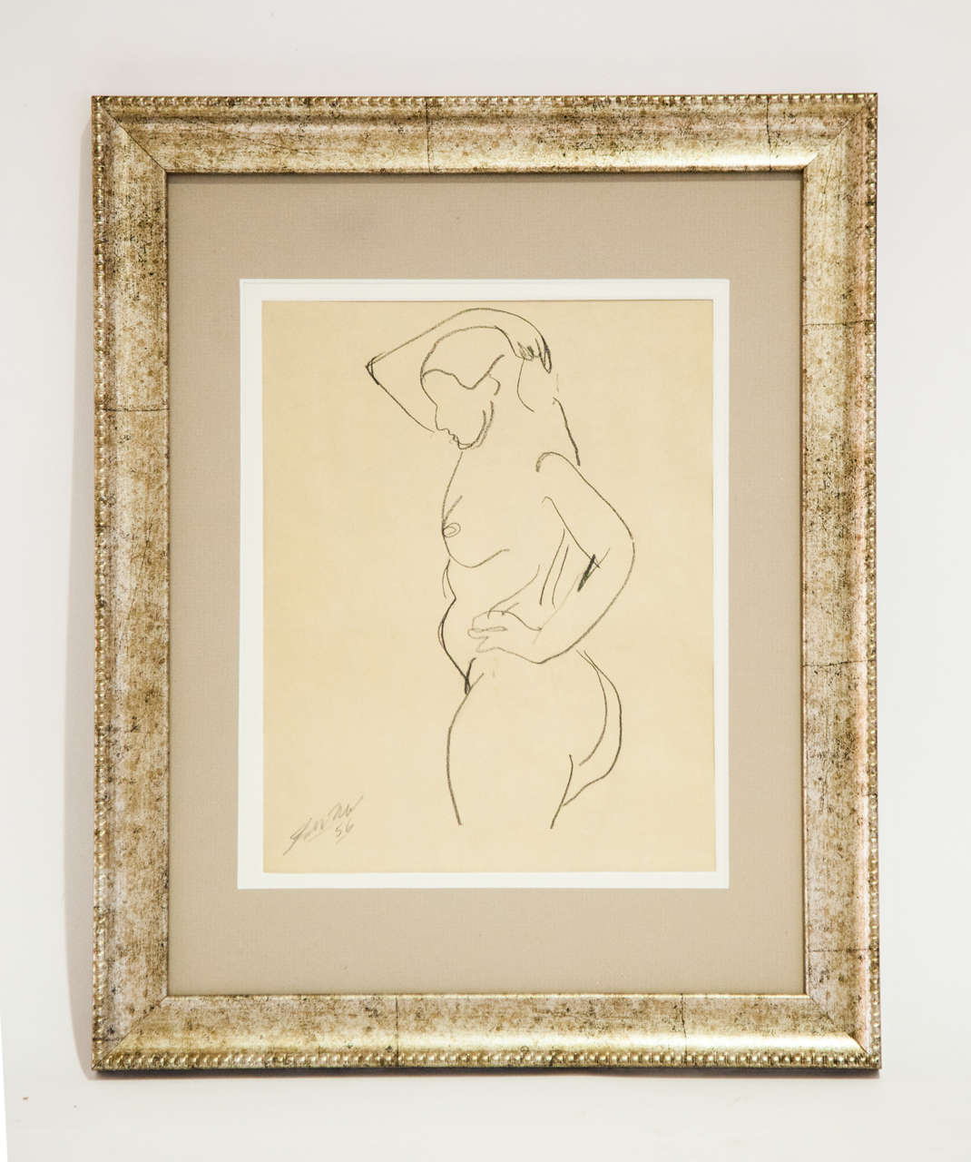 Original nude drawing from 1956.