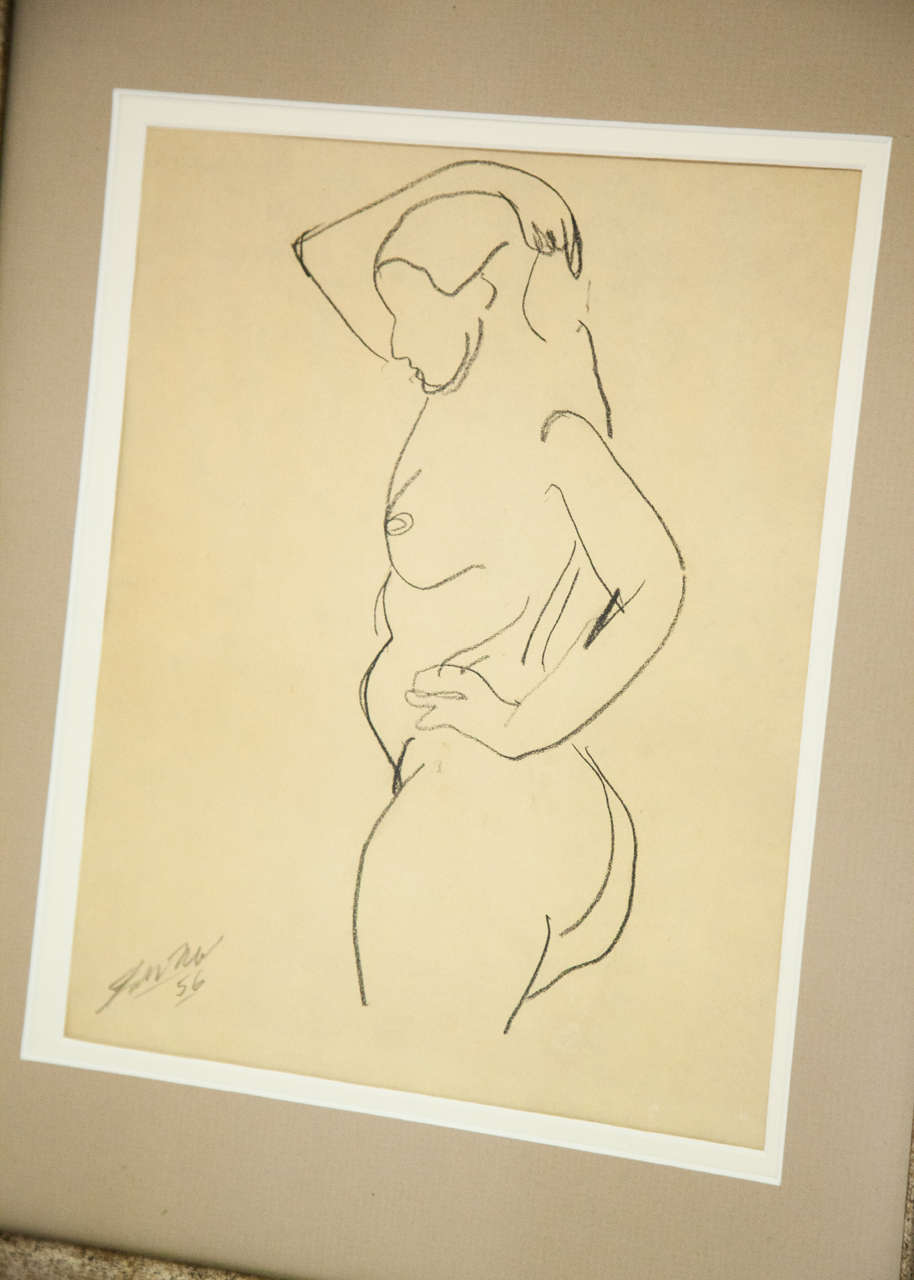 Painted Nude Drawing, 1956