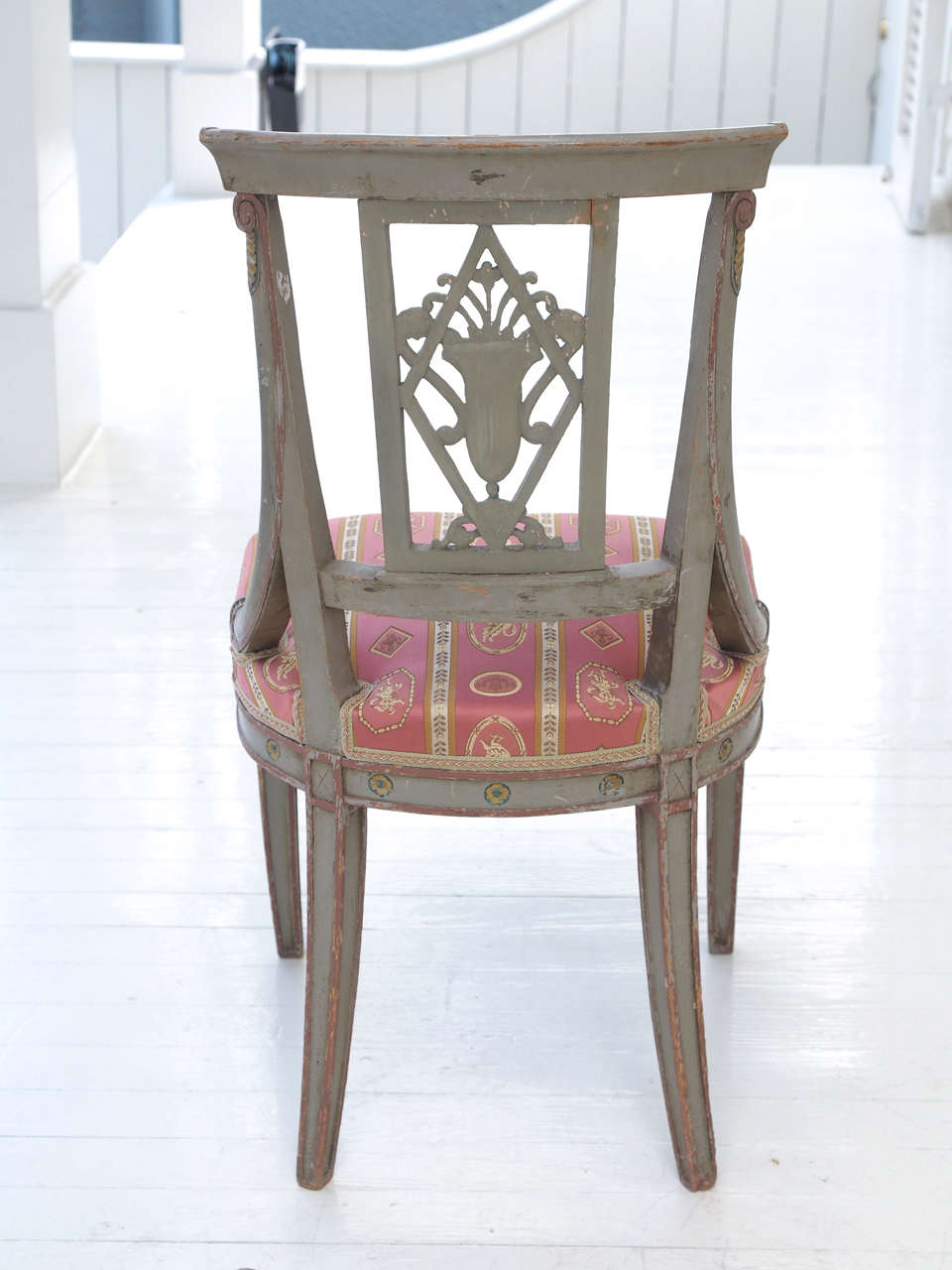 Pair of Painted Empire Chairs For Sale 4