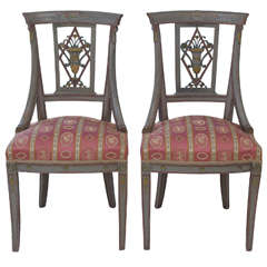 Pair of Painted Empire Chairs