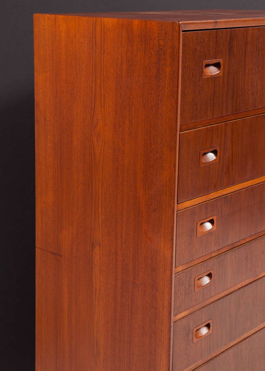 Teak Tallboy Dresser from Denmark In Excellent Condition In New York, NY