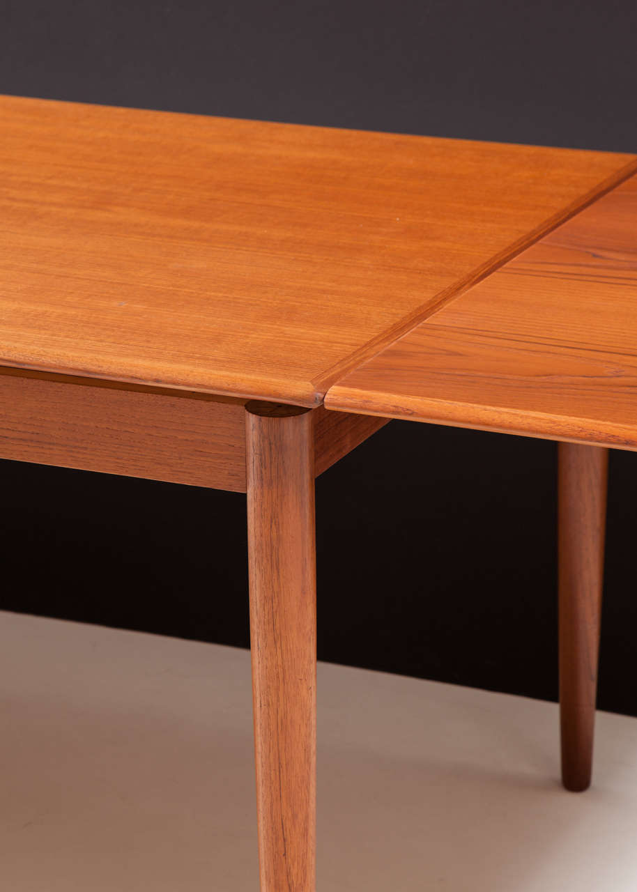 Danish Modern Dining Table with Pull Out Leaves, Seats Ten