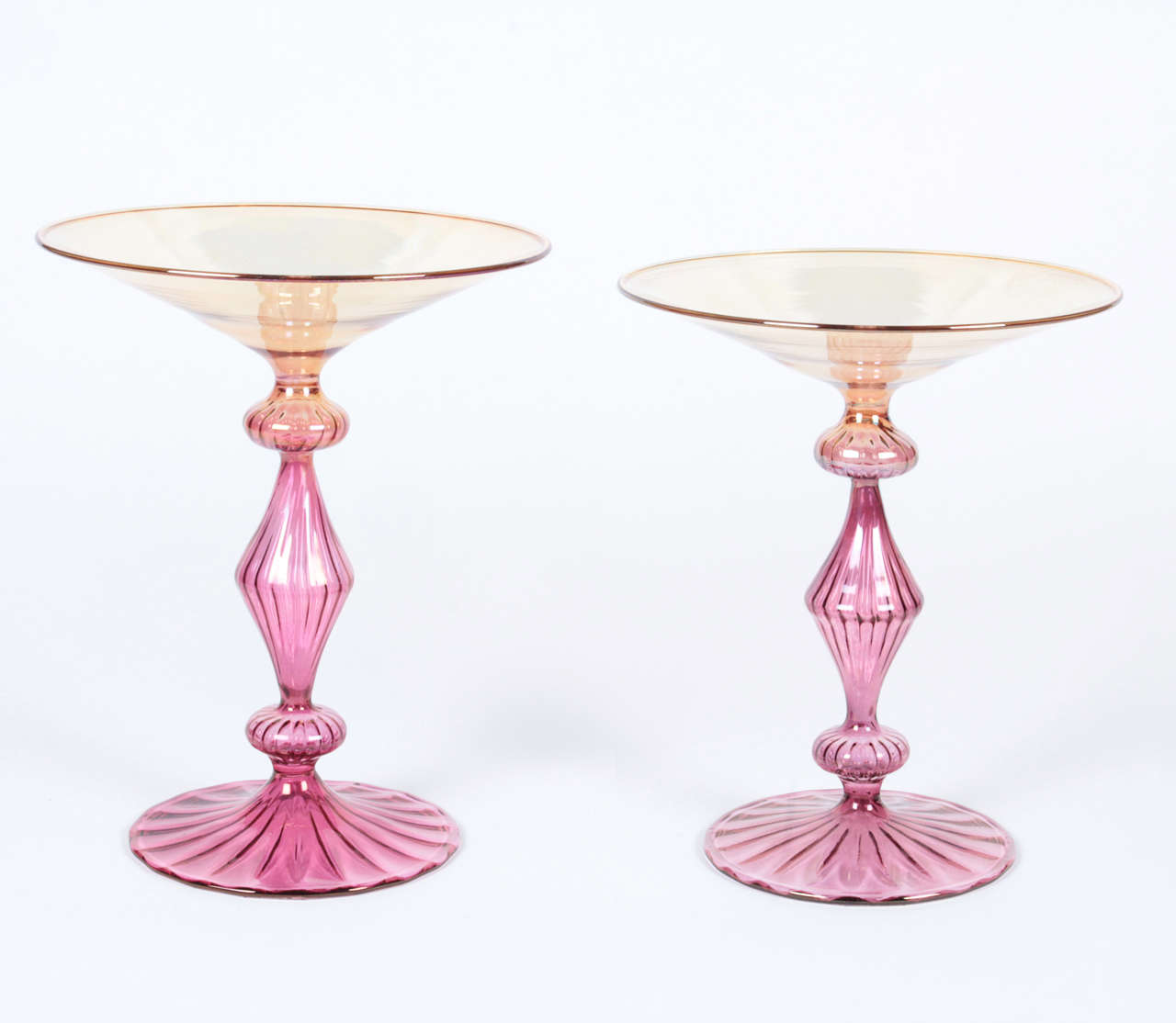 1960s Pair of Vintage Murano Comports