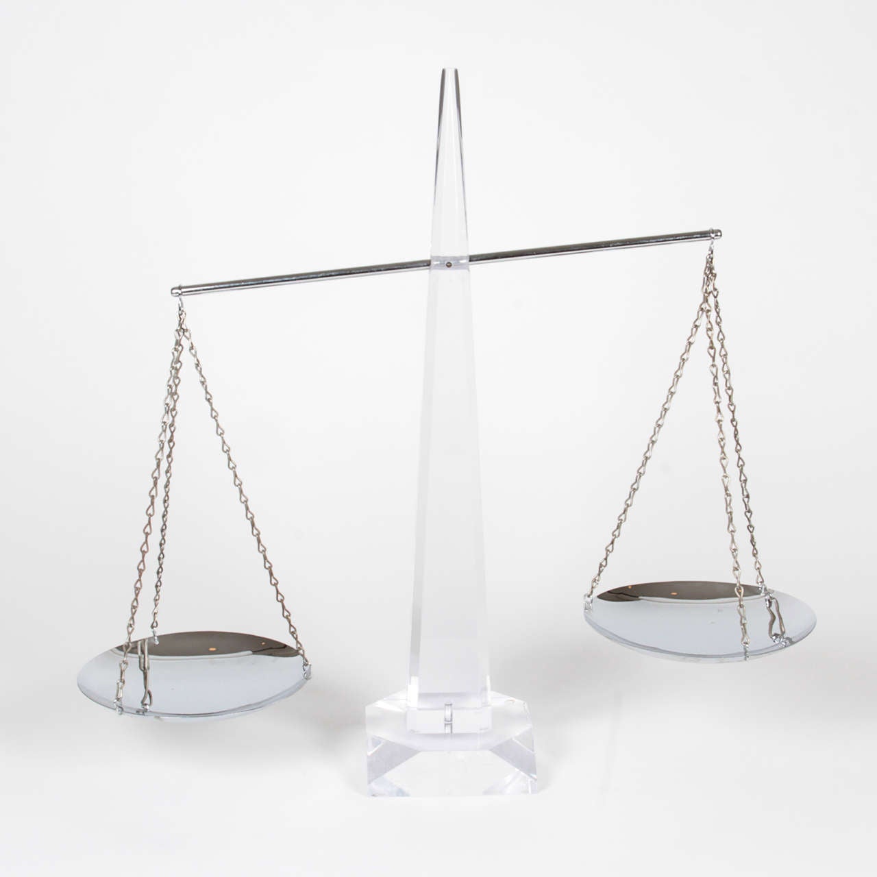 Vintage Lucite Balance Scale is very dramatic in size. This item is functional and beautiful. Perfect for any library or desktop.
