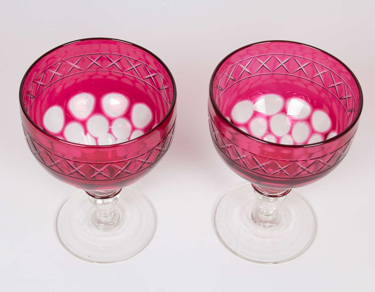 Set of Ten English Ruby Glasses In Excellent Condition In New York, NY