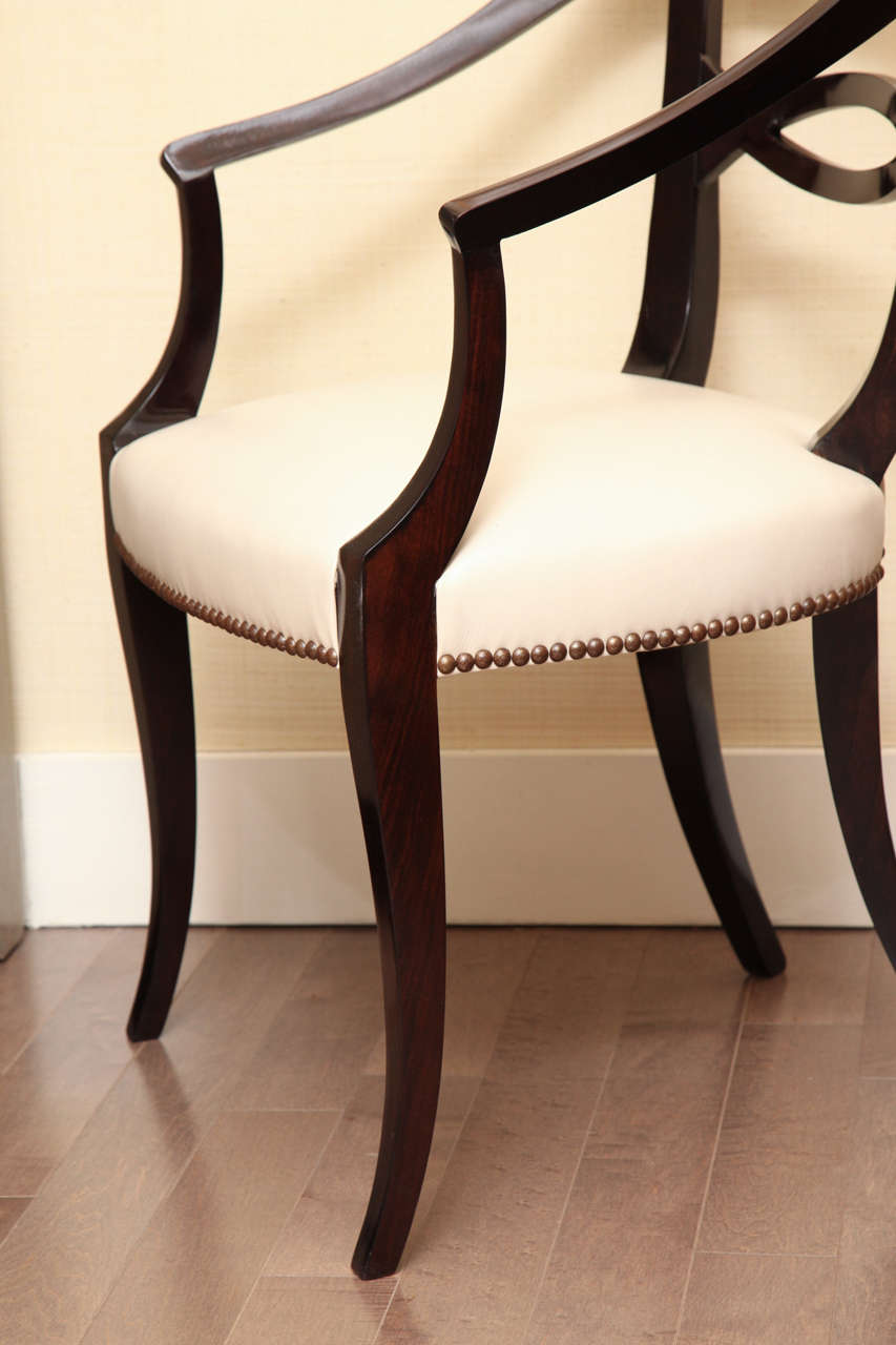 Mid-20th Century Mahogany Side Chair with Leather Seat, circa 1940