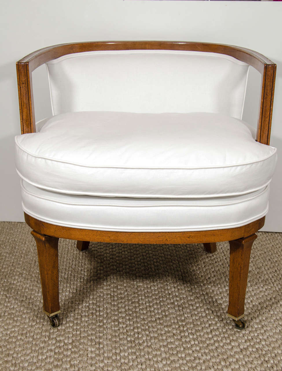 Vintage Barrel Back Chair For At 1stdibs A Chic And Versatile Walnut Vintage Chair With Barrel Back Upholstered