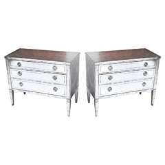 Vintage Pair of Silvered and Mirrored Chests