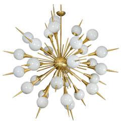 Decorative Sputnik Chandelier with Grey Murano Glass Globes