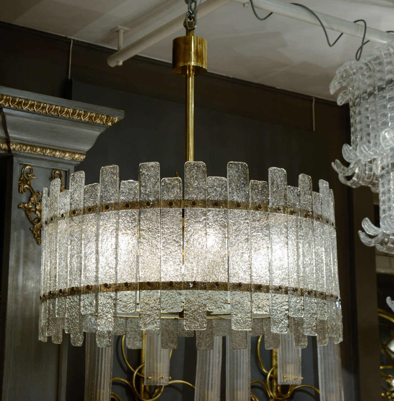 Pair of Nice Murano Glass Chandeliers at 1stDibs