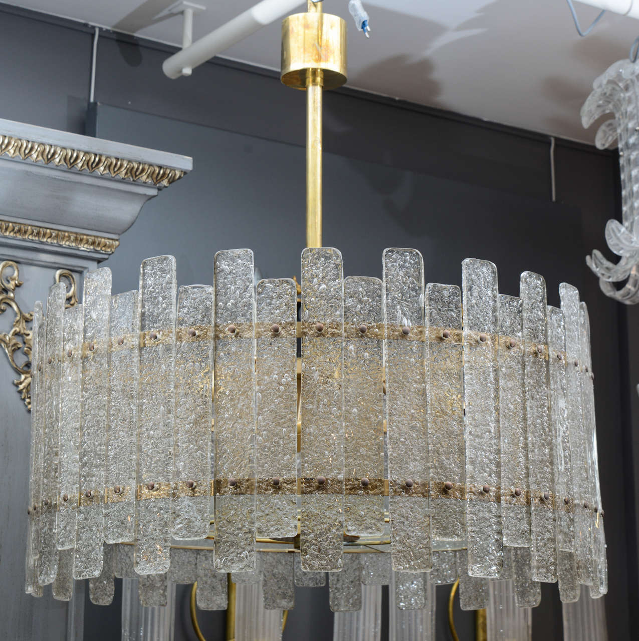 Pair of Nice Murano Glass Chandeliers at 1stDibs