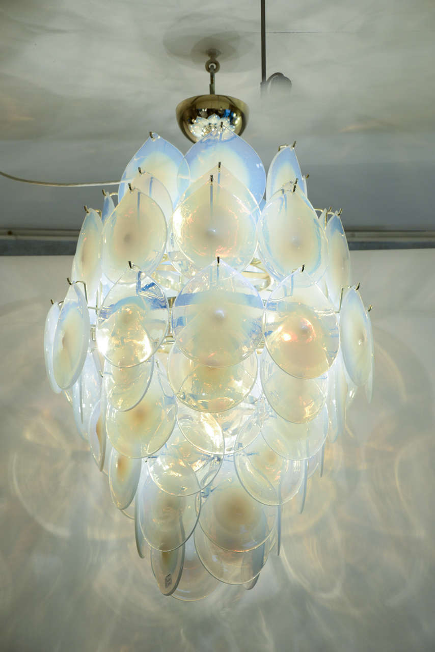 Pair of chandeliers in Murano glass.