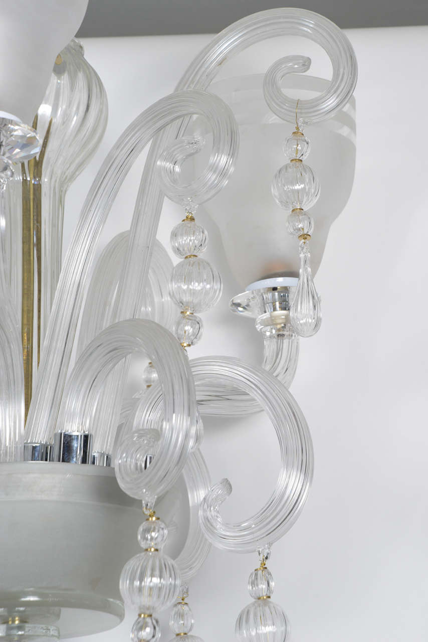 Mid-20th Century Chandelier in Murano Glass with Three Lights