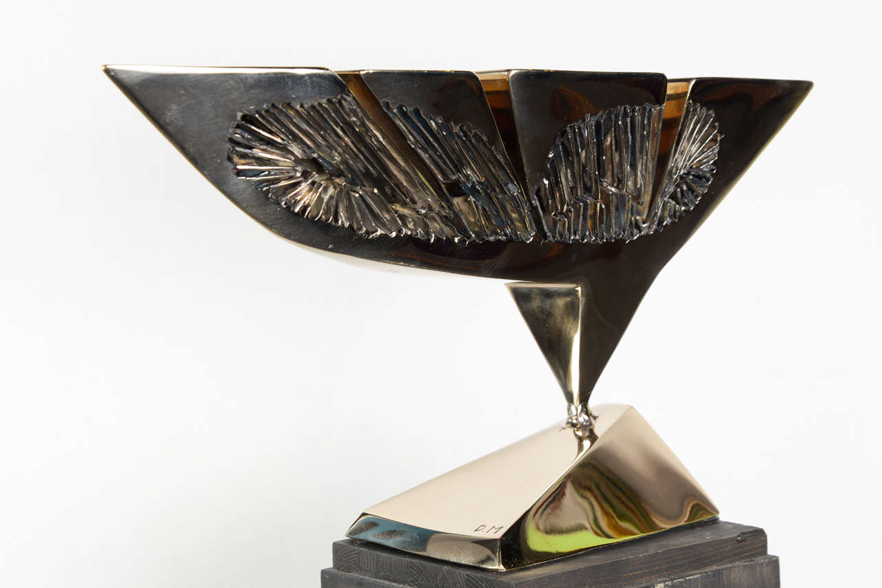Late 20th Century Dietrich Mohr Gold Bronze Sculpture For Sale