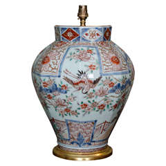 Large Japanese Imari Vase Lamped