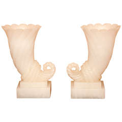 Pair of Italian 1930s Alabaster Lamps