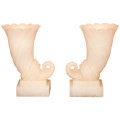 Pair of Italian 1930s Alabaster Lamps