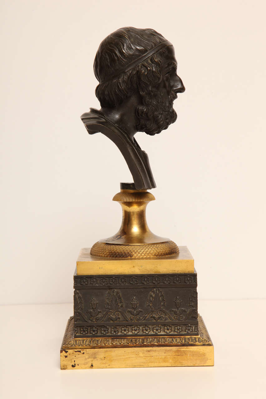 Charles X Encrier Surmounted with a Bust of Homer In Good Condition In New York, NY