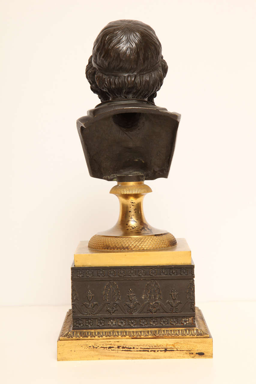 Early 19th Century Charles X Encrier Surmounted with a Bust of Homer