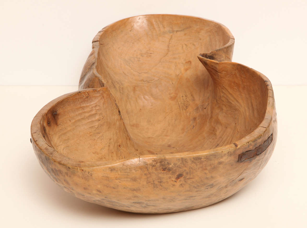 Burl Unusual Large Swedish Bowl from the Early 19th Century