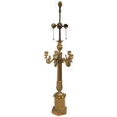 Period French Empire Gilt Bronze Candelabra Lamp