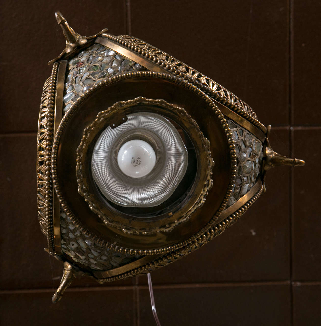 Unusual Hanging Brass Lantern 2