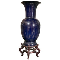 Large Chinese Porcelain Vase with Stand