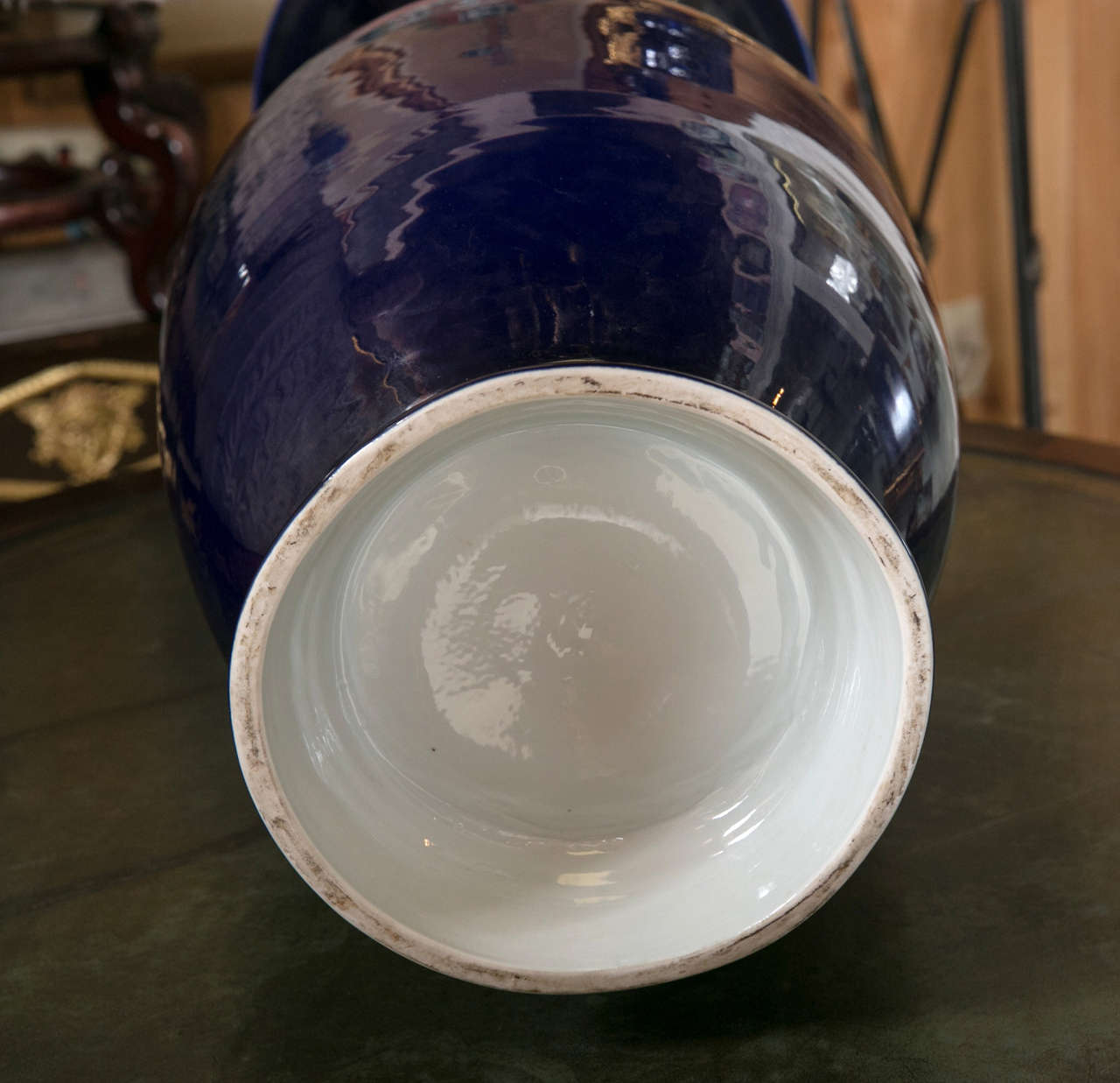 Large Chinese Porcelain Vase with Stand For Sale at 1stDibs large