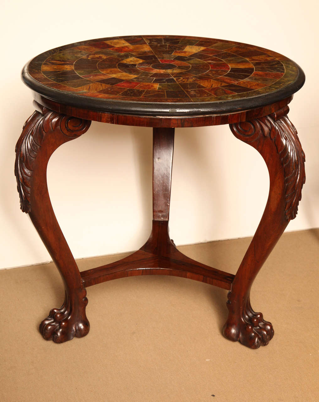 Early 19th Century English Regency Table with Faux Specimen Marble Top In Good Condition For Sale In New York, NY