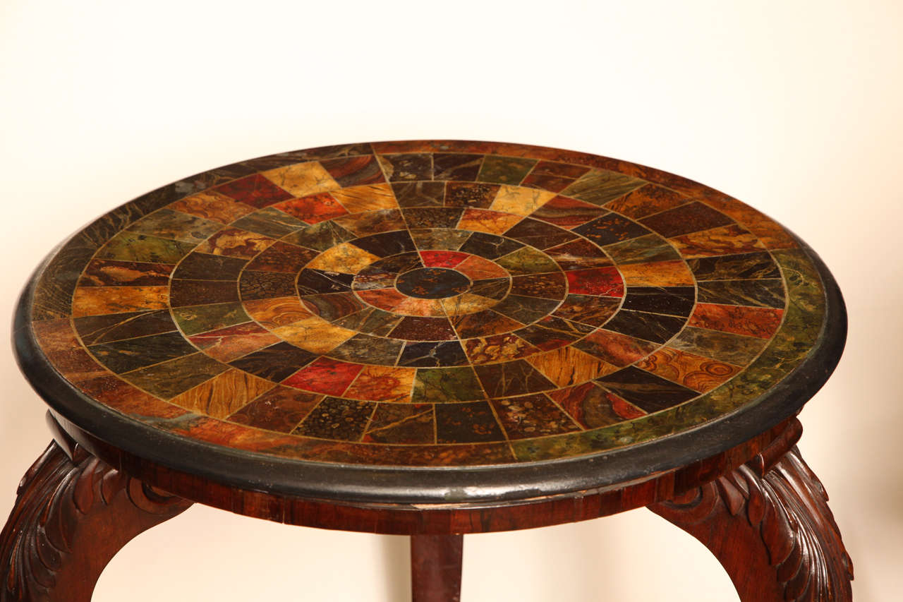 Mahogany Early 19th Century English Regency Table with Faux Specimen Marble Top For Sale