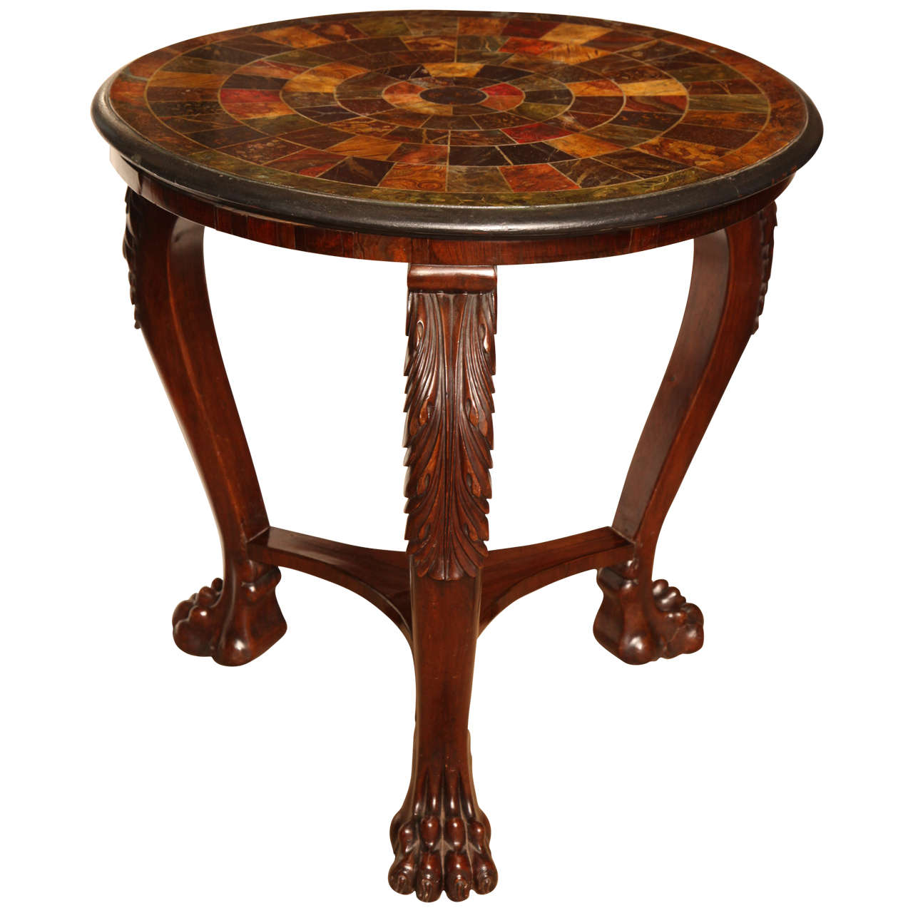 Early 19th Century English Regency Table with Faux Specimen Marble Top For Sale