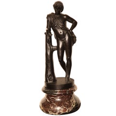 19th Century Bronze Youth on a Marble Base