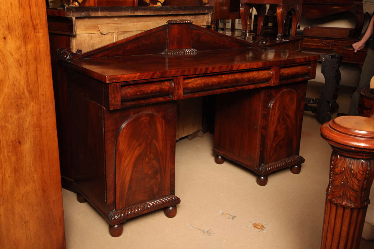 William IV Early 19th Century English, Mahogany Double Pedestal Sideboard For Sale