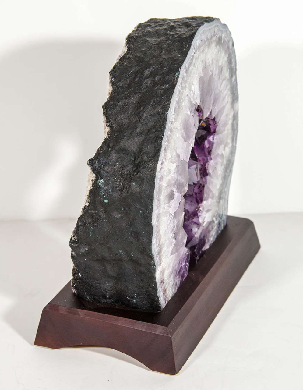 Brazilian Exquisite Quartz and Amethyst Geode Sculpture on Stand