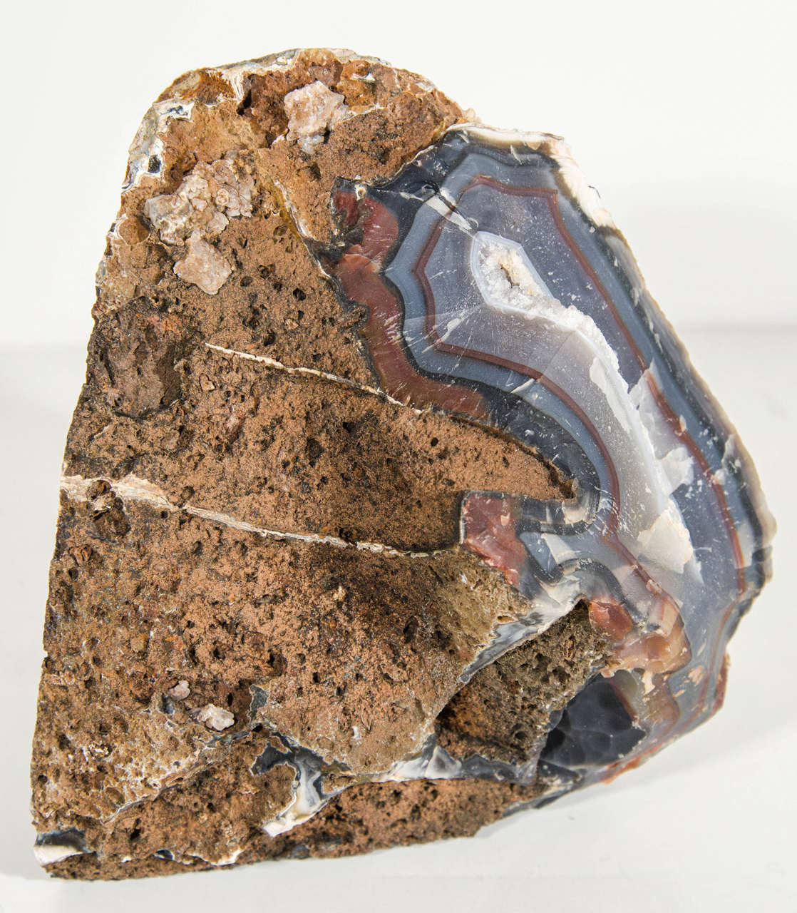 Organic Agate Stone Sculpture with Crystalline Center 1