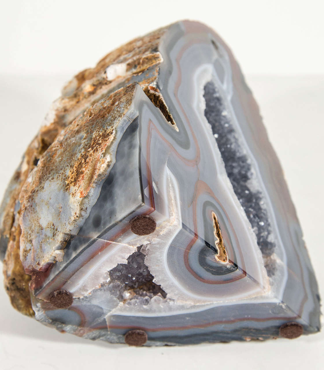 Organic Agate Stone Sculpture with Crystalline Center 2