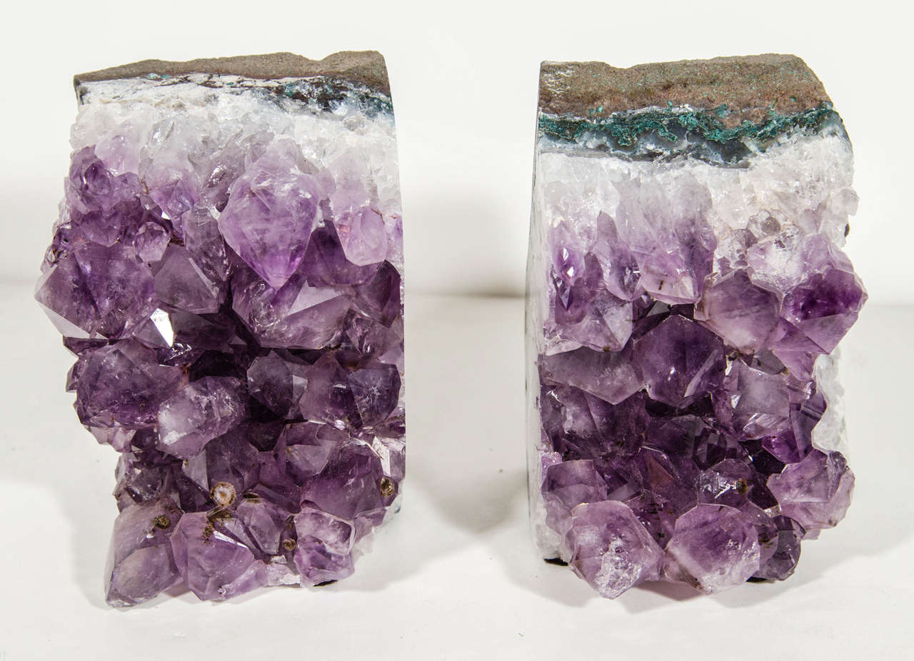 amethyst crystal bookends