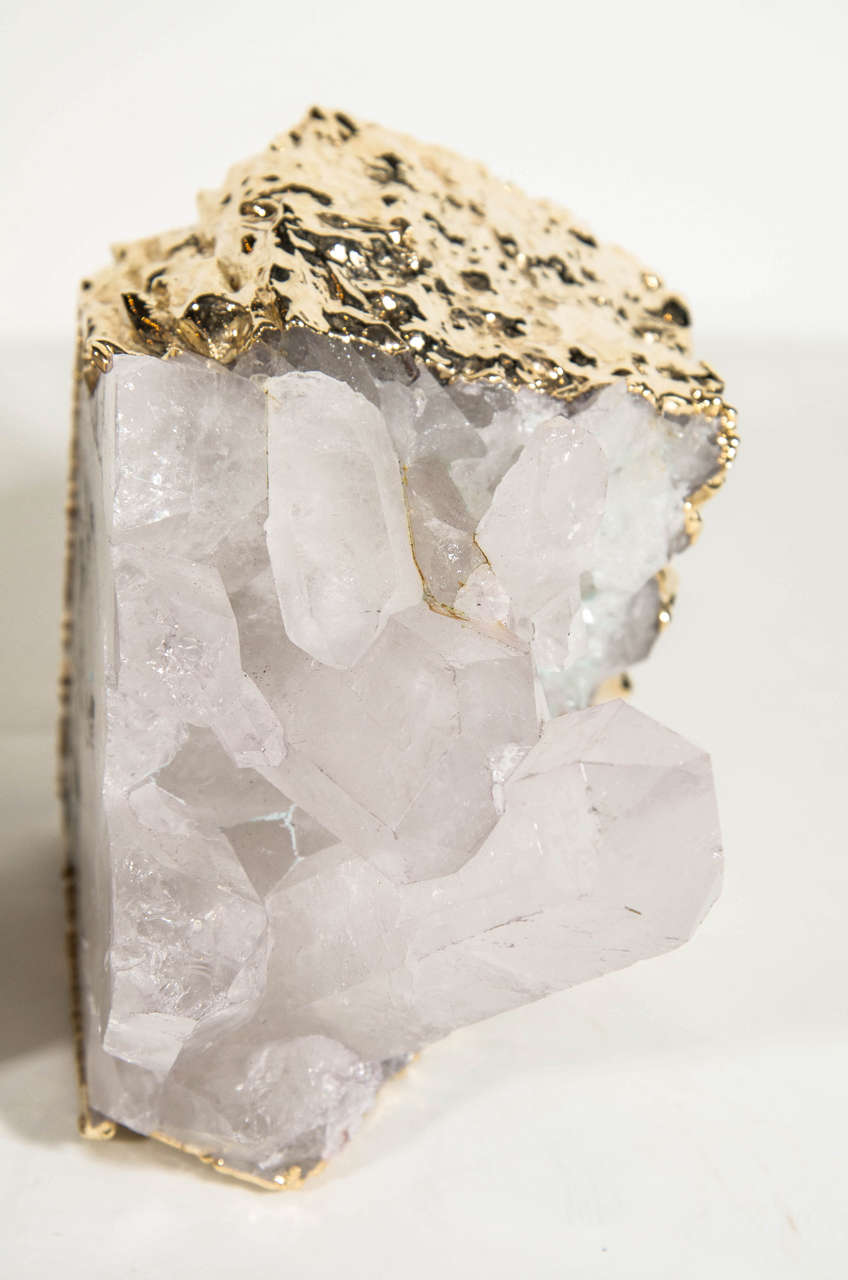 Pair of Exquisite Rock Crystal Quartz Bookends Wrapped in 