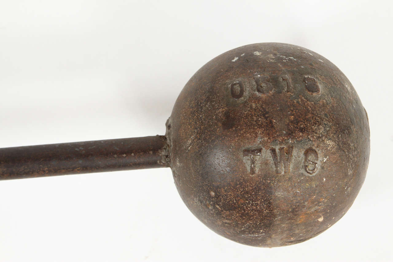 Cast Iron Strongman Barbell In Good Condition In Los Angeles, CA