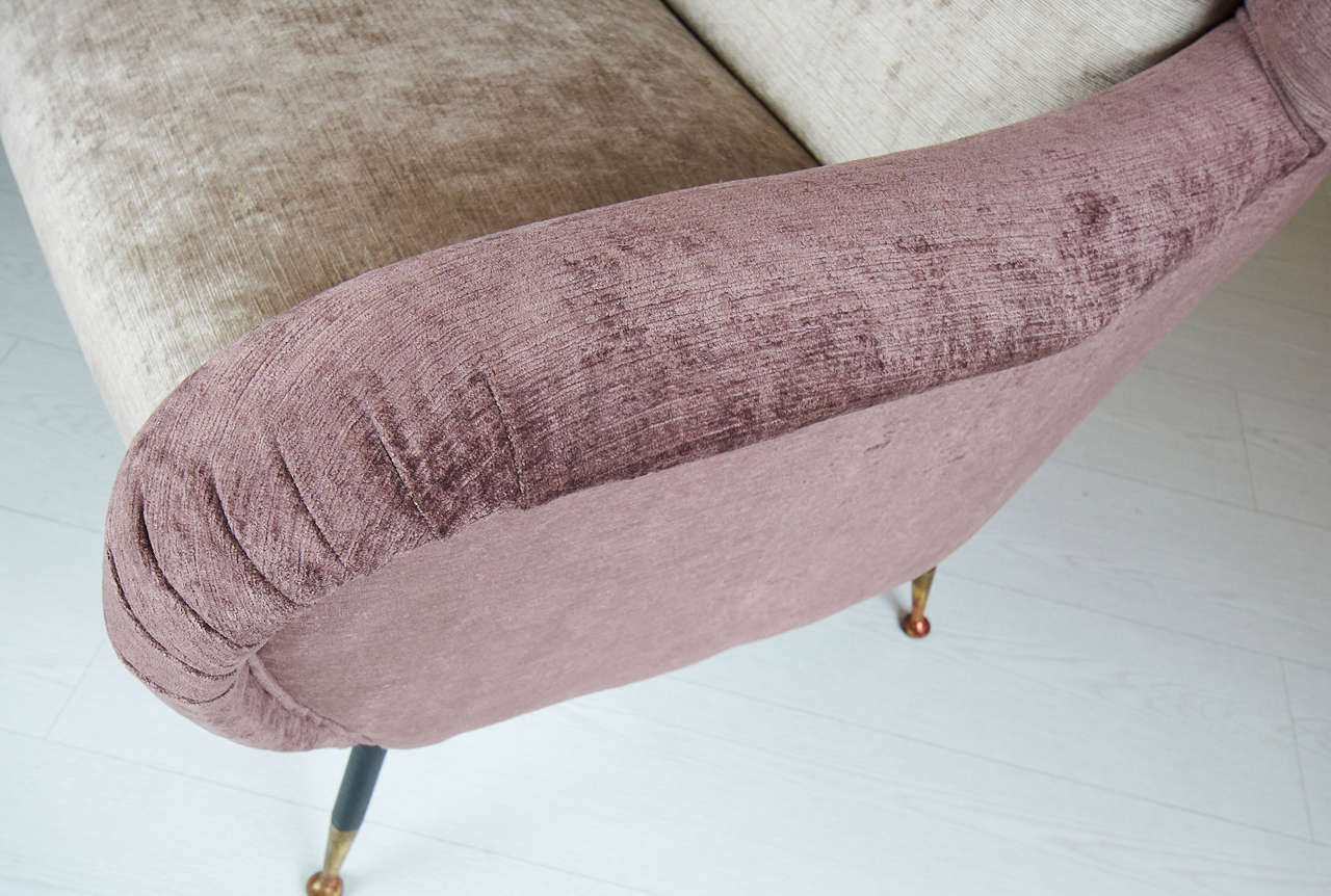 Fabric  Mid Century  ComfortableItalian Sofa