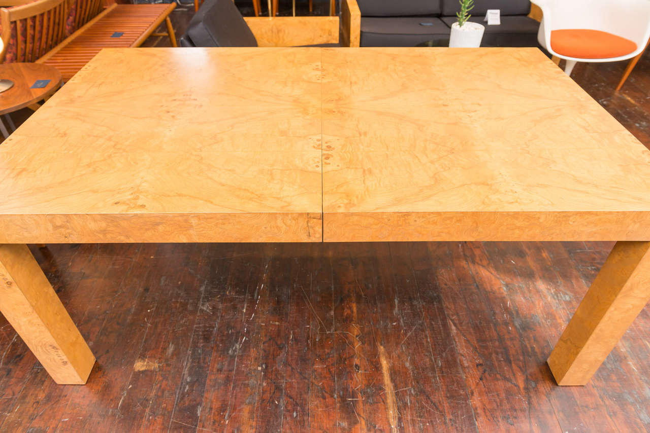Mid-Century Modern Milo Baughman Burl Olive Dining Table