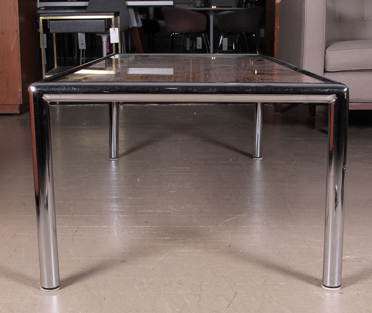 Late 20th Century 1970s Chrome and Caned Coffee Table by Milo Baughman