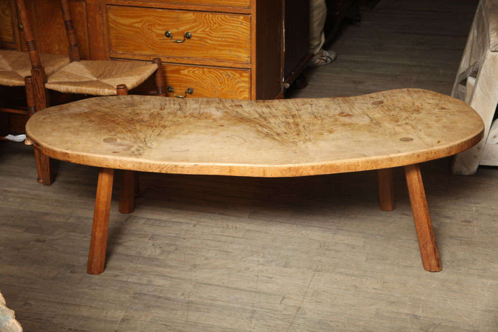 20th Century Mouseman Kidney Shaped Table