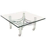 An American Coffee Table with Lucite Base