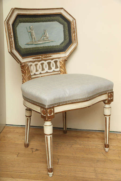 Mid-20th Century An Italian Neo Classic Design Side Chair with Octagonal Back