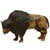 Ceramic Buffalo Bull Sculpture