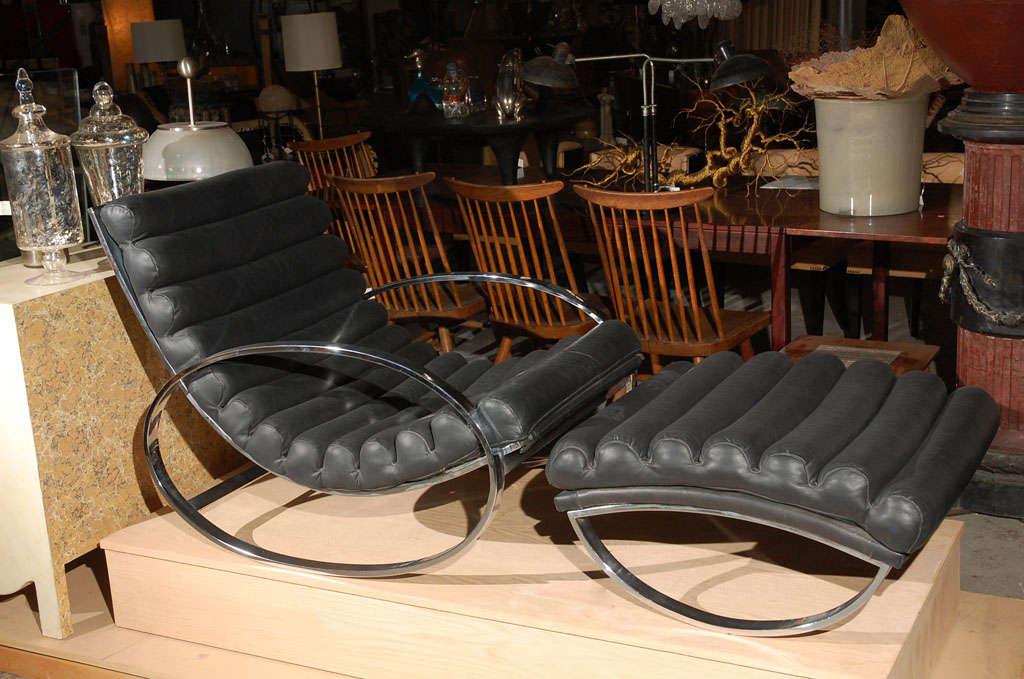 Rocker & Ottoman by Milo Baughman