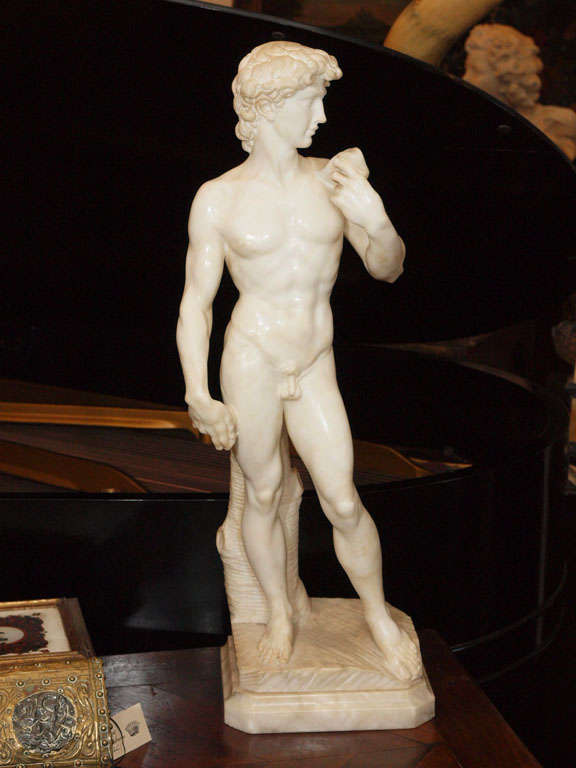 Italian Marble Carving After Michelangelo's "David"