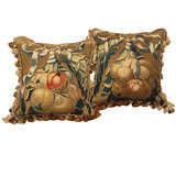 Antique Pair Of Cushions From 17th Century Tapestry