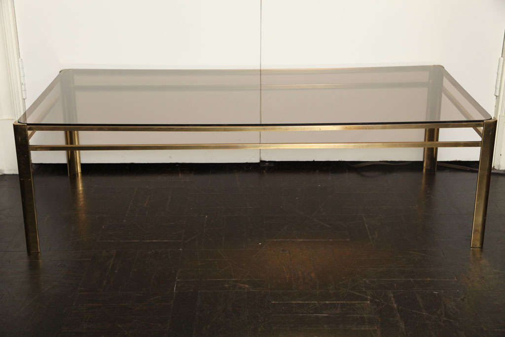 Pair of Mid-20th Century Smoked Glass and Bronze Cocktail Tables